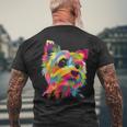 Yorkshire Terrier Yorkie Pop Art Popart Dog Men's T-shirt Back Print Gifts for Old Men