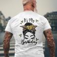 19Th Birthday Decorations Girl Messy Bun 19 Years Old Bday Men's Back Print T-shirt Gifts for Old Men