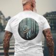 Astronaut Playing Guitar Music Men's Back Print T-shirt Gifts for Old Men