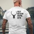 Best Buckin Poppa Ever Deer Hunter Mens Back Print T-shirt Gifts for Old Men