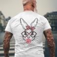 Bunny Face With Pink Sunglasses Bandana Happy Easter Day Men's Back Print T-shirt Gifts for Old Men