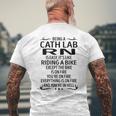 Being A Cath Lab Rn Like Riding A Bike Men's T-shirt Back Print Gifts for Old Men
