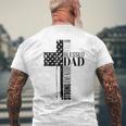 Cool Christian Blessed Dad Cross American Flag Fathers Day Men's Back Print T-shirt Gifts for Old Men