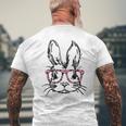 Cute Bunny With Glasses Leopard Print Easter Bunny Face Men's Back Print T-shirt Gifts for Old Men