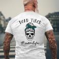 Dead Tired Mom Life Leopard Skull Sunglasses Men's Back Print T-shirt Gifts for Old Men