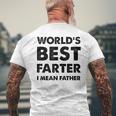 Mens Fathers Day Vintage Dad Worlds Best Farter I Mean Father Men's T-shirt Back Print Gifts for Old Men