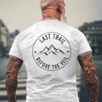 Last Trail Before The Veil Bachelorette Bridesmaid Hiking Men's Back Print T-shirt Gifts for Old Men