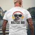 Mens Maltese Dad Retro Vintage Dog Maltese Dad Men's T-shirt Back Print Gifts for Old Men
