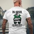 Messy Bun In April We Wear Green Organ Donation Awareness Men's Back Print T-shirt Gifts for Old Men