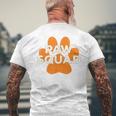 Paw Squad Orange Dog Cat Paw Print Animal Rescue Team Men's Back Print T-shirt Gifts for Old Men