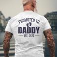 Promoted To Daddy Est 2023 For Dad New Baby Mens Back Print T-shirt Gifts for Old Men