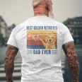 Vintage Best Golden Retriever Dad Ever Fist Bump Funny Dog Gift For Mens Mens Back Print T-shirt Gifts for Old Men