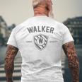 Walker Family Shield Last Name Crest Matching Reunion Mens Back Print T-shirt Gifts for Old Men