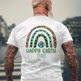 Wild And Sea Animals Happy Earth Day Rainbow Men's Back Print T-shirt Gifts for Old Men
