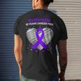 10 Years Cancer Free Purple Pancreatic Cancer Survivor Men's T-shirt Back Print Gifts for Him