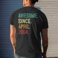 19 Years Old Awesome Since April 2004 19Th Birthday Men's Back Print T-shirt Gifts for Him