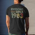 40 Year Old Awesome Since 1983 40Th Birthday Decorations Men's Back Print T-shirt Gifts for Him