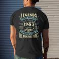 40Th Birthday Vintage Legends Born In 1983 40 Year Old Men's Back Print T-shirt Gifts for Him