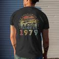 44 Year Old Awesome Since April 1979 44Th Birthday Men's Back Print T-shirt Gifts for Him