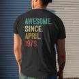 44 Years Old Awesome Since April 1979 44Th Birthday Men's Back Print T-shirt Gifts for Him