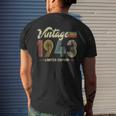 80 Year Old Born In 1943 Vintage 80Th Birthday Retro Men's Back Print T-shirt Gifts for Him