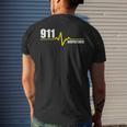 911 Dispatcher Heartbeat Thin Gold Line Men's Back Print T-shirt Gifts for Him