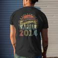 9Th Birthday Awesome Since April 2014 9 Year Old Men's Back Print T-shirt Gifts for Him