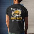 Aircraft Mechanic Funny Fix Airplanes Burger Gift Mens Back Print T-shirt Gifts for Him