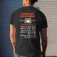 Aircraft Mechanic Maintenance Hourly Rate Fix Planes Mens Back Print T-shirt Gifts for Him