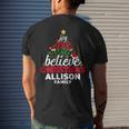 Allison Name Gift Christmas Allison Family Mens Back Print T-shirt Gifts for Him