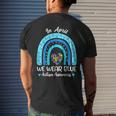 In April We Wear Blue Autism Awareness Month Puzzle Rainbow Men's Back Print T-shirt Gifts for Him