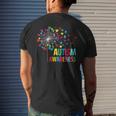 Autism Awareness Dandelion Puzzle Piece Dad Mom Autistic Mens Back Print T-shirt Gifts for Him