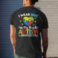 Autism Awareness Month Heart I Wear Blue For My Uncle Men's Back Print T-shirt Gifts for Him