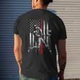 Baseball American Usa Flag Patriotic Vintage Baseball Flag Men's Back Print T-shirt Gifts for Him