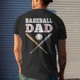 Baseball Lover For Father Baseball Dad Mens Back Print T-shirt Gifts for Him