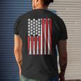 Baseball Usa Flag Dad Grandpa Patriotic Baseball Men's Back Print T-shirt Gifts for Him