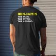 Benjamin The Man Myth Legend Funny Name Men Boys Mens Back Print T-shirt Gifts for Him