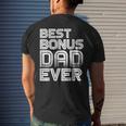 Best Bonus Dad Ever Retro Idea Men's Back Print T-shirt Gifts for Him