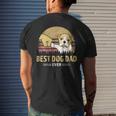 Mens Best Bulldog Dad Ever Vintage English Bulldog Puppy Lover Men's T-shirt Back Print Gifts for Him
