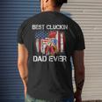 Best Cluckin Dad Ever Usa Flag Chicken Dad Rooster July 4Th Gift For Mens Mens Back Print T-shirt Gifts for Him