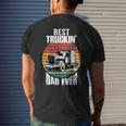 Best Truckin Dad Ever Retro Trucker Dad Funny Fathers Day Mens Back Print T-shirt Gifts for Him