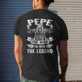 Biker Grandpa Pepe The Man Myth The Legend Motorcycle Mens Back Print T-shirt Gifts for Him