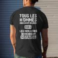 Biker Kurzärmliges Herren-T-Kurzärmliges Herren-T-Shirt Schwarz mit Französischem Spruch für Motorradfans Geschenke für Ihn