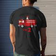 Birthday 2 Year Old Fire Fighter Truck Firetruck Men's T-shirt Back Print Gifts for Him