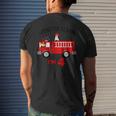 Birthday 4 Year Old Fire Fighter Truck Firetruck Men's T-shirt Back Print Gifts for Him