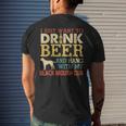 Black Mouth Cur Dad Drink Beer Hang With Dog Vintage Men's T-shirt Back Print Gifts for Him