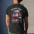 Blessed To Be Called Dad And Poppa Fathers Day America Flag Gift For Mens Mens Back Print T-shirt Gifts for Him