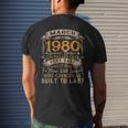 Born In March 1980 Vintage 42Nd Birthday 42 Years Old Men's Back Print T-shirt Gifts for Him