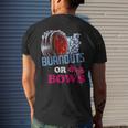 Burnouts Or Bows Gender Reveal – Dad Mom Witty Party Men's Back Print T-shirt Gifts for Him