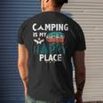 Camping Is My Happy Place Camp Camper Camping Graphic Men's Back Print T-shirt Gifts for Him